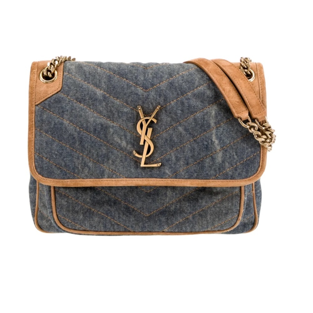 Saint Laurent Medium Monogram Matelasse Denim Niki Bag - Picture 3 of 16